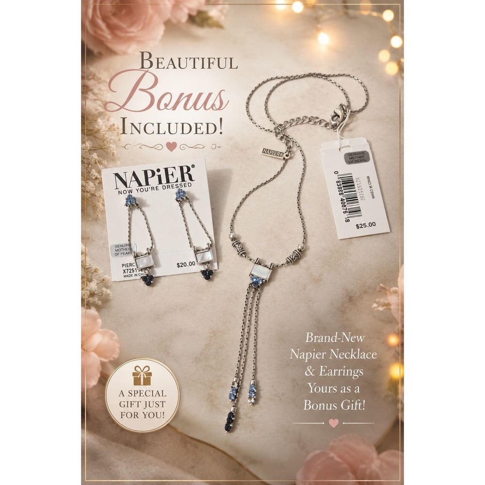 Multi-Strand Gemstone Chip Necklace + FREE Brand-New Napier Jewelry Bonus! - Picture 5 of 6